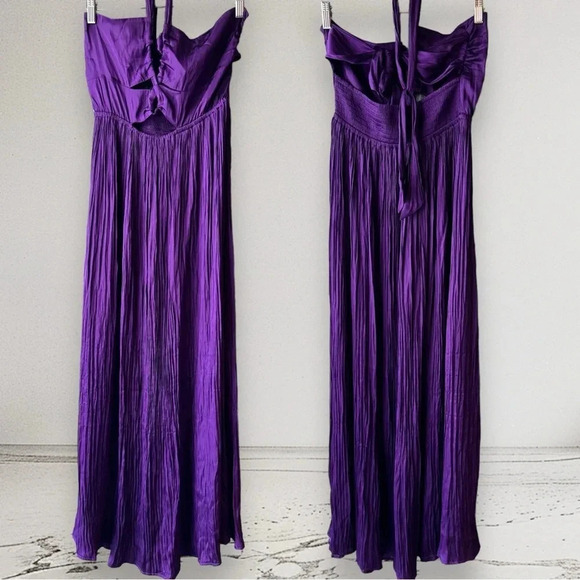 NEW SESSUN Trancoso Cutout Detail Halter Strap Midi Dress Picasso Lily Size S - Picture 5 of 16